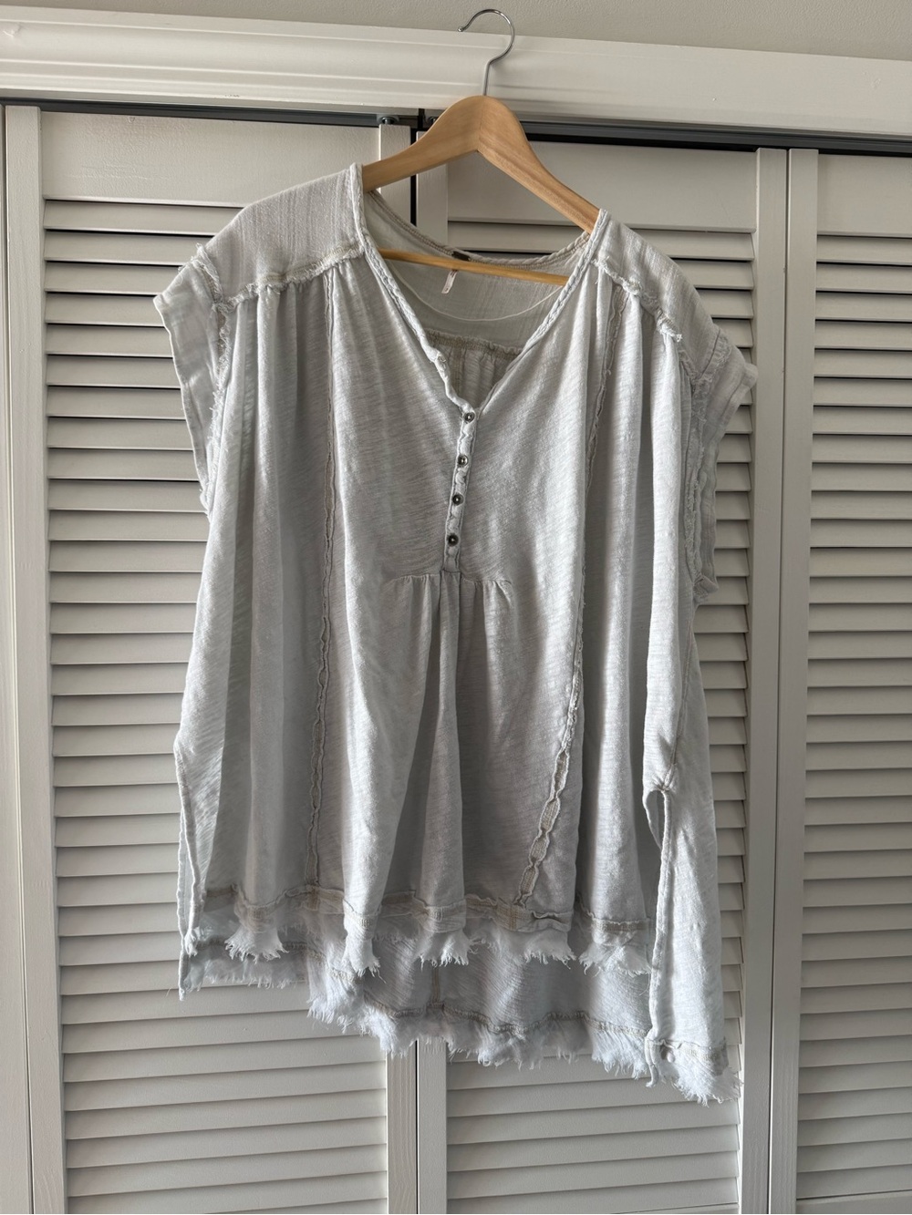 Free People Button-Front Short Sleeve Tunic